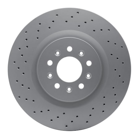 Dynamic Friction Co GEOSPEC Coated Rotor - Drilled, Silver, Front 624-54054